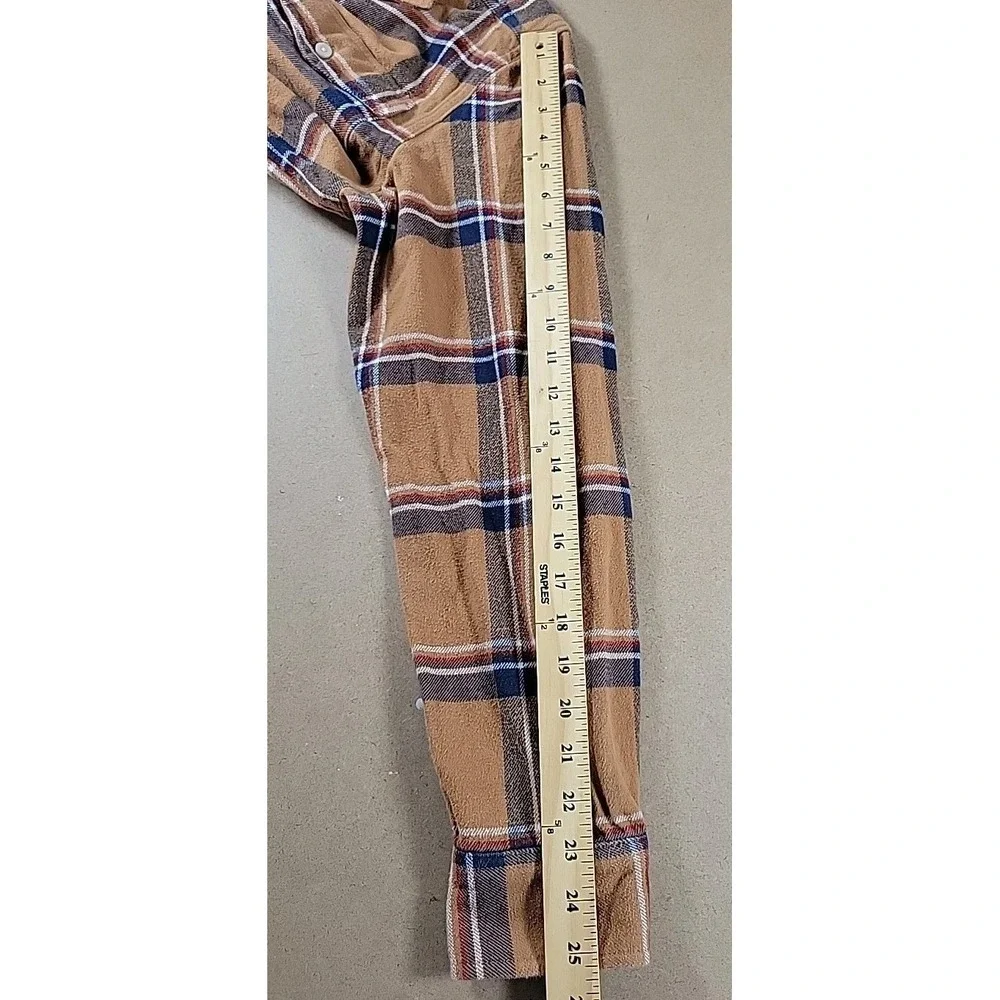The‎ North Face Adult Mens Flannel Shirt Medium Brown Plaid Button Up Pocket